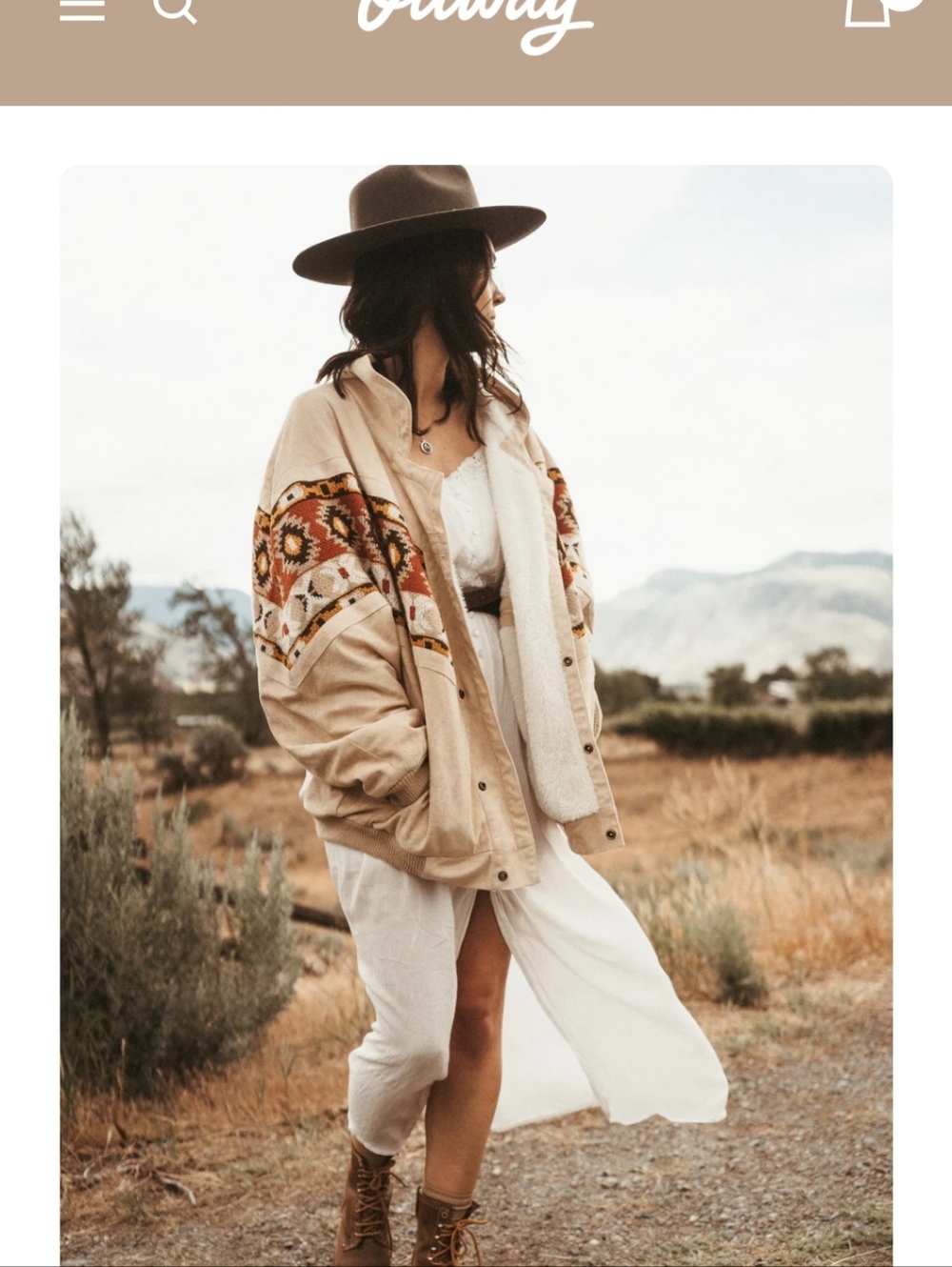Ottway Teddy-Lined Aztec Jacket 🤎 Western Boho Oversized Sherpa Coat